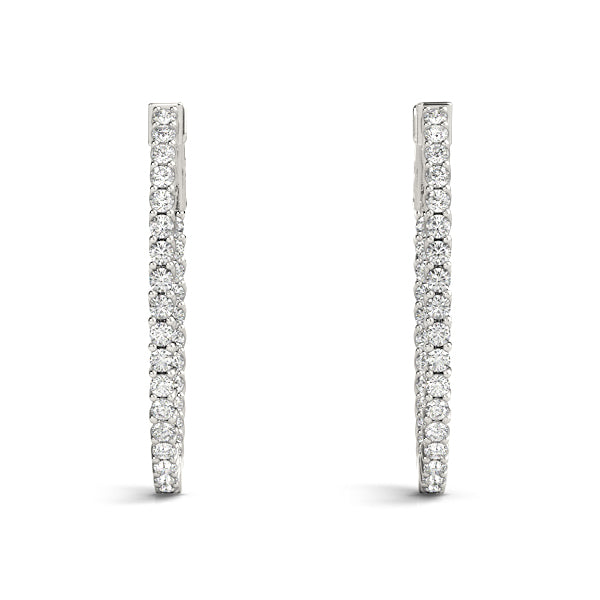 Hoop earrings  30mm 1.5CTW